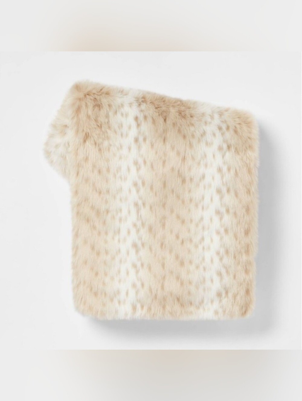 Threshold Snow Leopard Faux Fur Ombre Throw Blanket